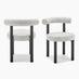2x Isola Grey Fabric Dining Chairs Black Legs