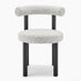2x Isola Grey Fabric Dining Chairs Black Legs