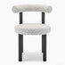 2x Isola Grey Fabric Dining Chairs Black Legs