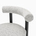 2x Isola Grey Fabric Dining Chairs Black Legs