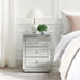Italian 3 Drawer Mirrored Bedside Table