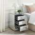 Italian 3 Drawer Mirrored Bedside Table