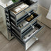 Italian 3 Drawer Mirrored Bedside Table