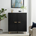 Ivala Black and Copper Large Tall 4 Door Sideboard