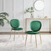 2x Ivy Green Velvet Dining Chairs Gold Legs