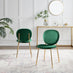 2x Ivy Green Velvet Dining Chairs Gold Legs