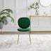2x Ivy Green Velvet Dining Chairs Gold Legs