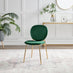 2x Ivy Green Velvet Dining Chairs Gold Legs