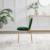 2x Ivy Green Velvet Dining Chairs Gold Legs