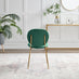 2x Ivy Green Velvet Dining Chairs Gold Legs
