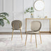 2x Ivy Taupe Velvet Dining Chairs Gold Legs