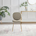 2x Ivy Taupe Velvet Dining Chairs Gold Legs