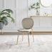 2x Ivy Taupe Velvet Dining Chairs Gold Legs