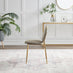 2x Ivy Taupe Velvet Dining Chairs Gold Legs