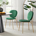 2x Ivy Green Velvet Dining Chairs Gold Legs