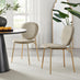 2x Ivy Taupe Velvet Dining Chairs Gold Legs