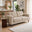 Jasper Cream Linen-Look Fabric 2 Seater Sofa