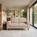 Jasper Cream Linen-Look Fabric 2 Seater Sofa