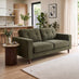 Jasper Green Linen-Look Fabric 2 Seater Sofa