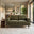 Jasper Green Linen-Look Fabric 2 Seater Sofa