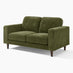 Jasper Green Linen-Look Fabric 2 Seater Sofa