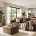 Jasper Brown Faux Leather 2 Seater Sofa