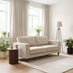 Jasper Cream Linen-Look Fabric 3 Seater Sofa