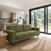 Jasper Green Linen-Look Fabric 3 Seater Sofa