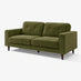 Jasper Green Linen-Look Fabric 3 Seater Sofa