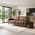 Jasper Brown Faux Leather 3 Seater Sofa