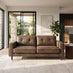 Jasper Brown Faux Leather 3 Seater Sofa