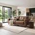 Jasper Brown Faux Leather 3 Seater Sofa