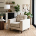 Jasper Cream Linen-Look Fabric Armchair