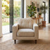 Jasper Cream Linen-Look Fabric Armchair