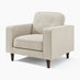 Jasper Cream Linen-Look Fabric Armchair