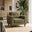 Jasper Green Linen-Look Fabric Armchair