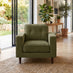 Jasper Green Linen-Look Fabric Armchair