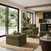 Jasper Green Linen-Look Fabric Armchair
