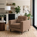 Jasper Brown Faux Leather Armchair
