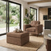 Jasper Brown Faux Leather Armchair