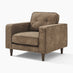 Jasper Brown Faux Leather Armchair
