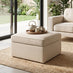 Jasper Cream Linen-Look Fabric Storage Footstool