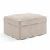 Jasper Cream Linen-Look Fabric Storage Footstool