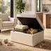 Jasper Cream Linen-Look Fabric Storage Footstool