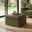 Jasper Green Linen-Look Fabric Storage Footstool