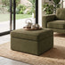 Jasper Green Linen-Look Fabric Storage Footstool