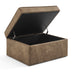 Jasper Brown Faux Leather Storage Footstool