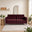 Jolene Maroon Velvet 3 Seater Sofa
