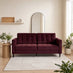 Jolene Maroon Velvet 3 Seater Sofa