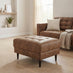 Jolene Tan Faux Leather Footstool